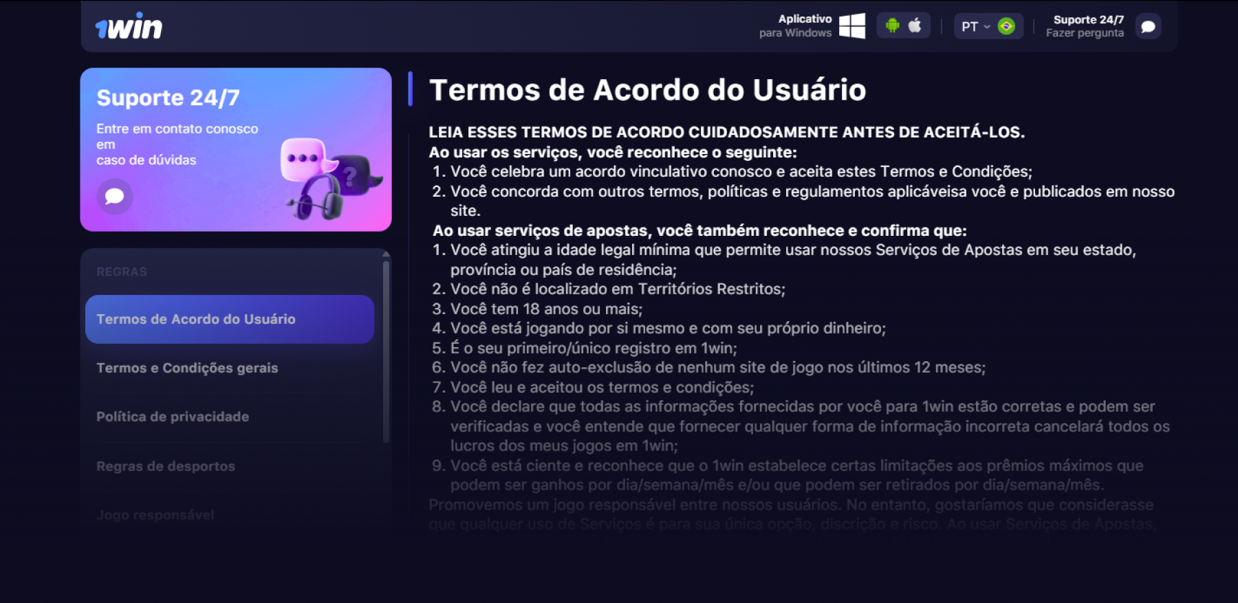 Revisão do Cassino 1Win